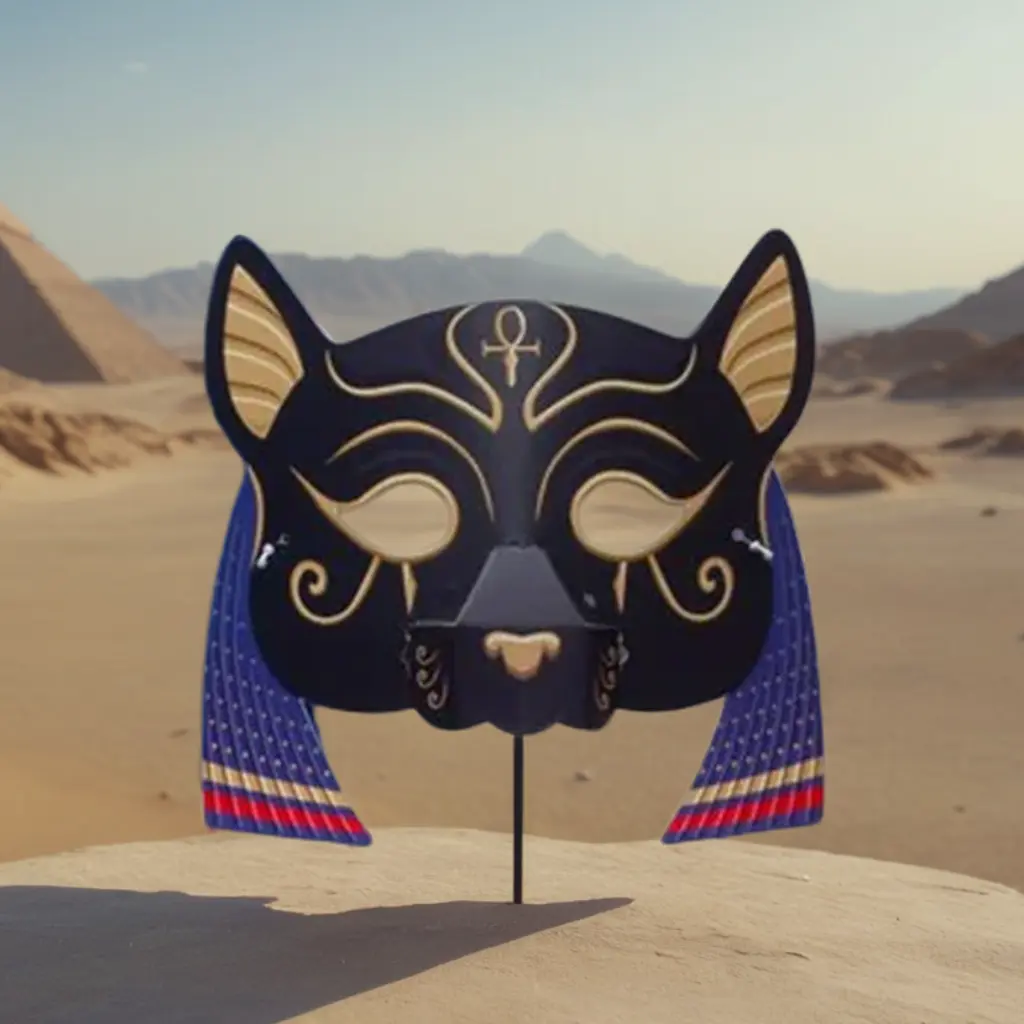 Cardboard-Mask-of-Egyptian-god-Bastet