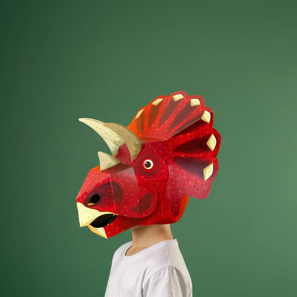 Cardboard-Triceratops-Head-Mask